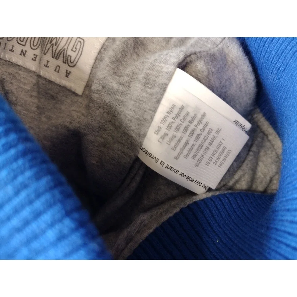 Gymboree‎ Kids Puffer Vest XS (4) Blue Red Hooded Sleeveless Zip Up Jacket